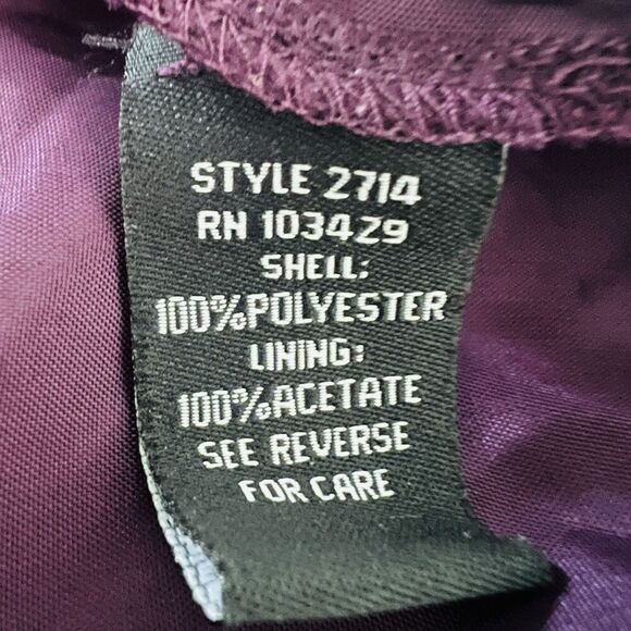 Vintage Fundamental Things Purple & Yellow Paisley Satin Lined Chiffon Skirt -14 - Picture 10 of 10